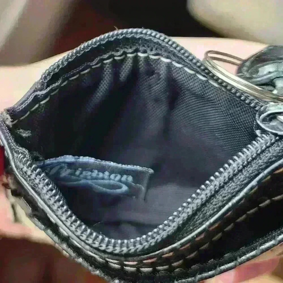 Brighton Monogram Gray & Black Checkered Heart Monogram Coin Purse - Picture 6 of 6